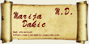 Marija Dakić vizit kartica